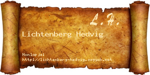 Lichtenberg Hedvig névjegykártya